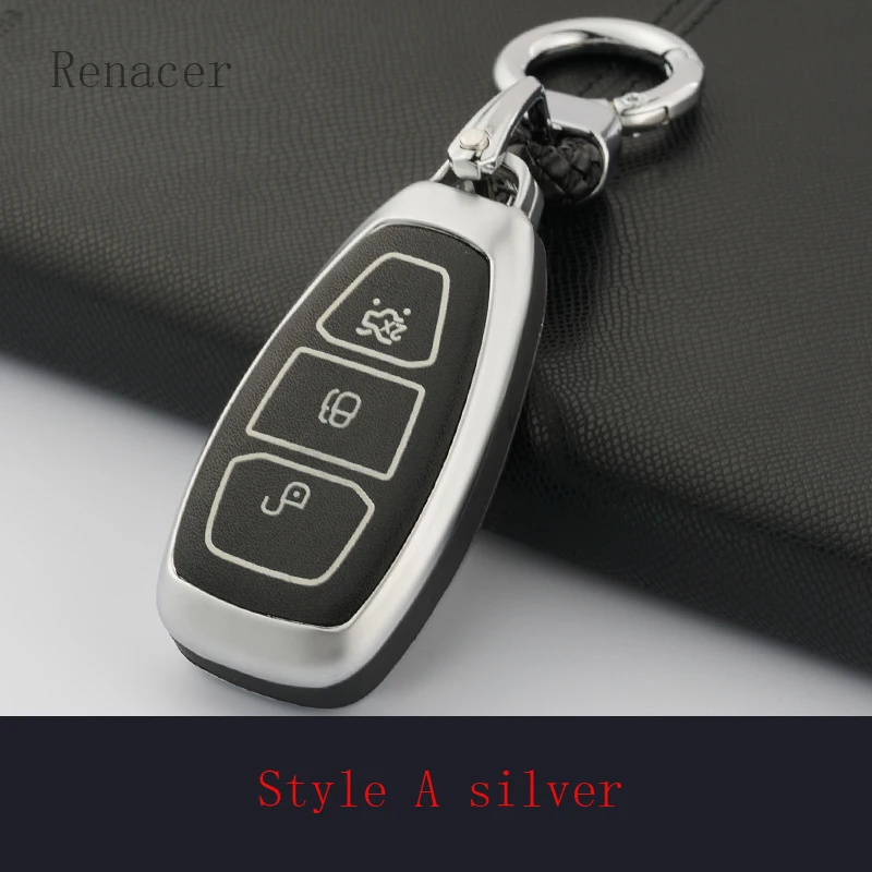 

Luminous effect Alloy Rubber Car Key Case Cover Shell Holder keychain For Ford Focus Mondeo kuga