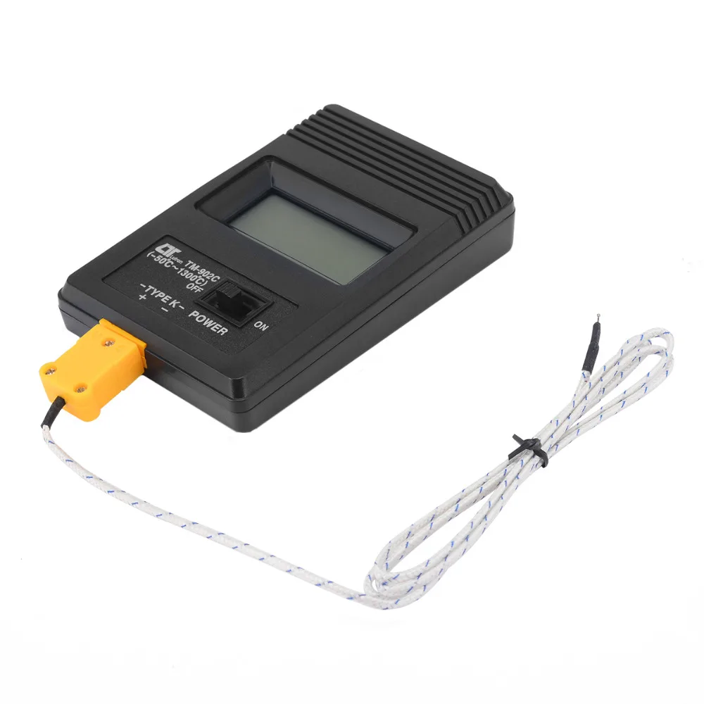 

TM-902C Digital K Type Thermometer With Thermocouple Probe LCD Screen Single Input Temperature Sensor Meter 1M Cable Mayitr