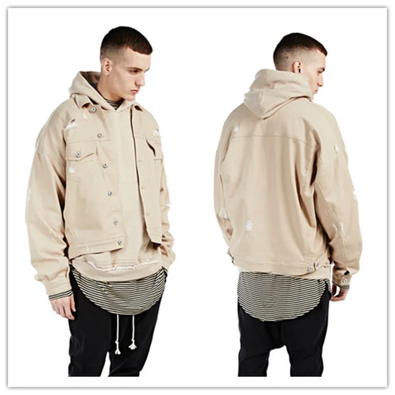mens beige jean jacket