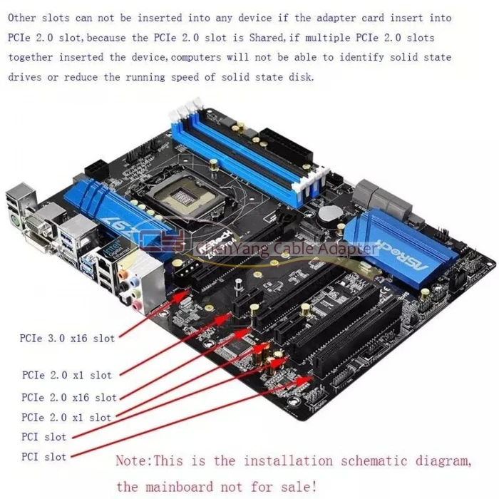 Chenyang-Cable CY PCI-E 3,0x4 полоса Хост адаптер конвертер карта M.2 NGFF M ключ SSD к Nvme PCI Express с охлаждающим вентилятором