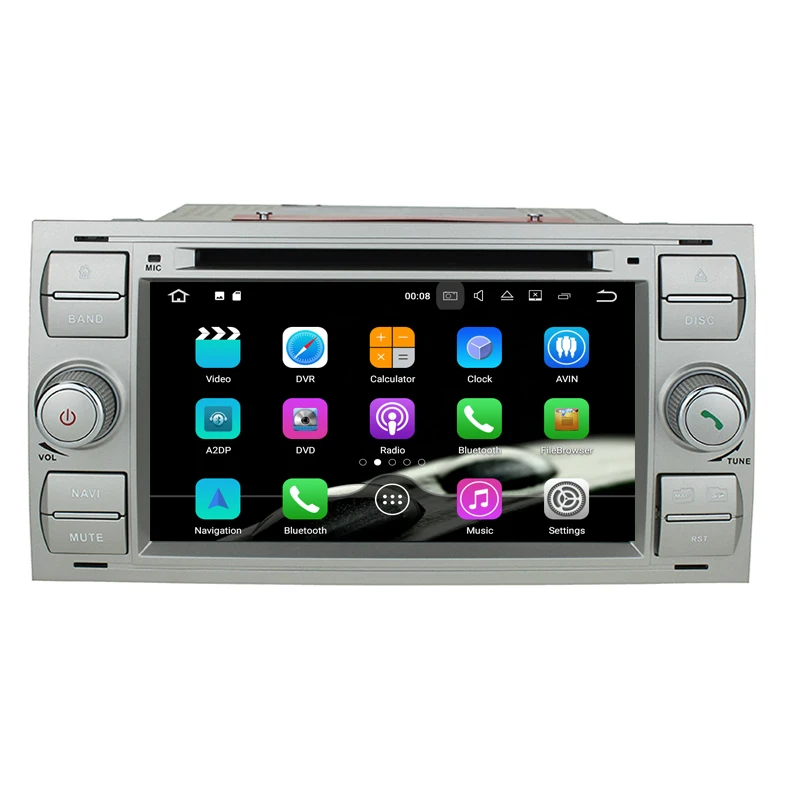 Perfect HIFIF 1024*600 2 Din Android 7.1 Quad Core Car DVD Player GPS Navigation WIFI for FORD S-Max Kuga Fusion Transit Fiesta Focus II 1