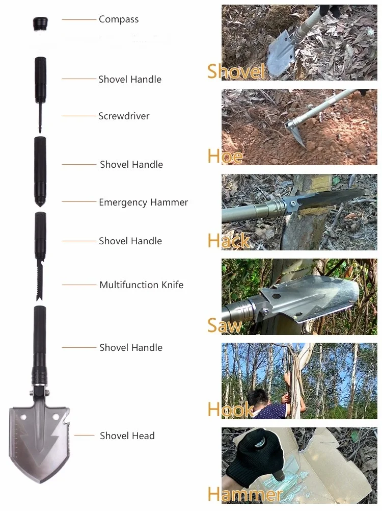 Стиль, китайская профессиональная Военная Тактическая многофункциональная лопата для кемпинга, выживания, Складная лопата, инструмент, оборудование