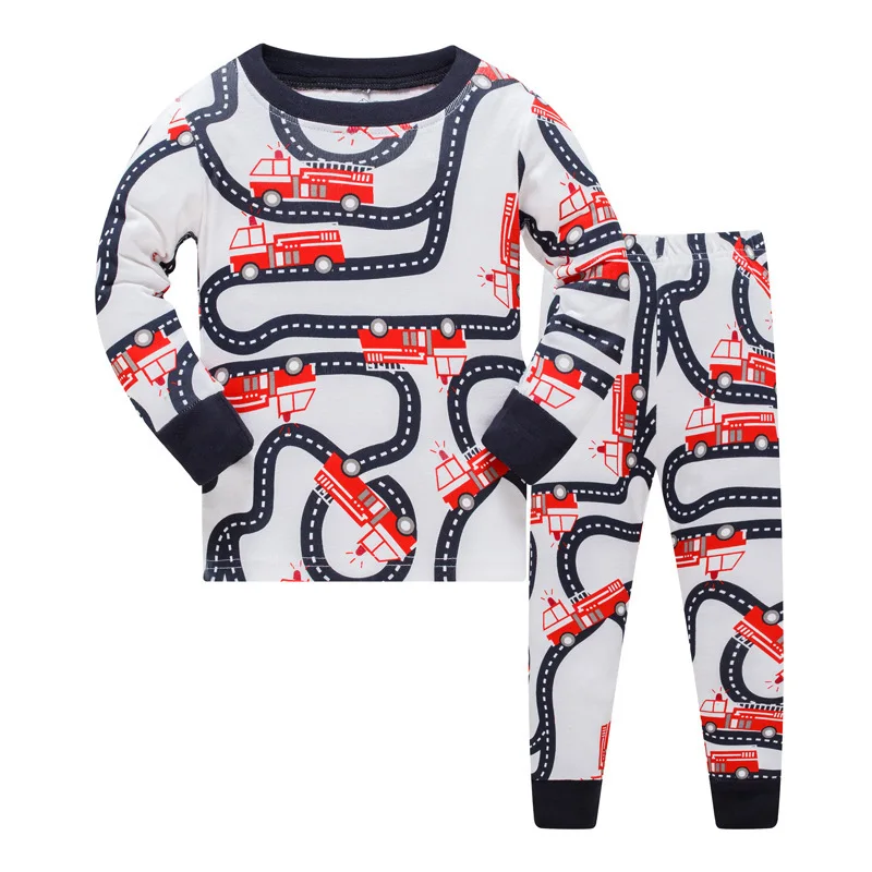 

2019 kids pajamas sets winter Baby boys clothes sweet dreams pijamas baby boys Car cartoon long sleeve T-shirt+Pants 2pcs