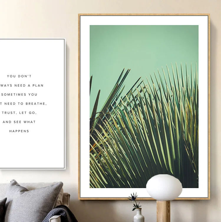 Plants Nordic Style Forest Canvas Painting Poster Wall Art Pictures Road For Living Room Leaf Picture Prints Landscape Unframed