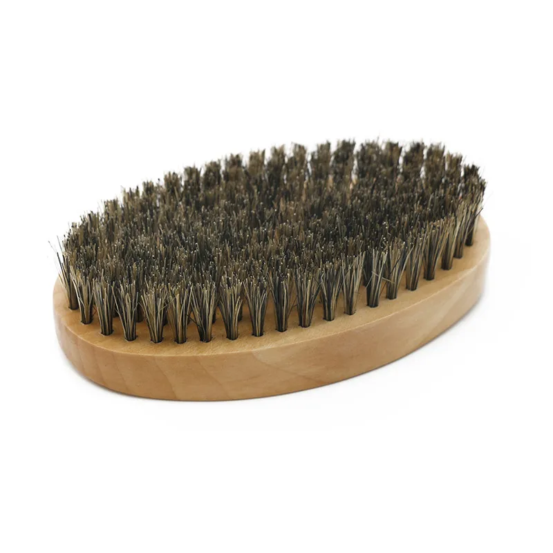 Cesto Мужская деревянная овальная Мужская щетка для усов 360 изогнутая деревянная щетка для бороды в кабана щетина волосы уход за бородой щетки гребень для бритья