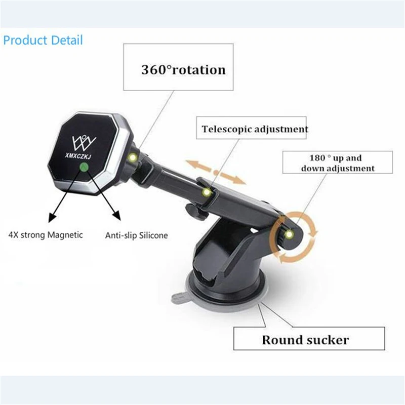XMXCZKJ Универсальный Сплошной серии телескопический магнитный автомобильный держатель подставка для мобильного телефона 360 вращение для мобильного телефона