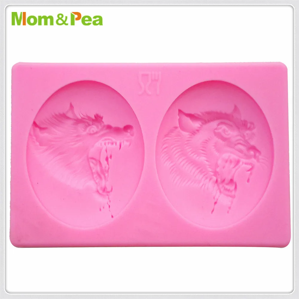 

Mom&Pea MPA1883 Wolf Head Shaped Silicone Mold Cake Decoration Fondant Cake 3D Mold Food Grade