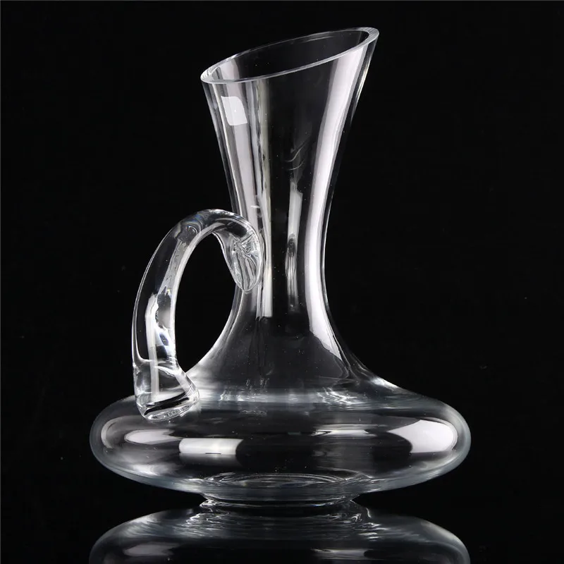 Unik Elegan Kristal Kaca 1500 ml Teko Anggur Merah Decanter Anggur Aerator Dengan Menangani Kontainer Dispenser Aerator Anggur Kaca