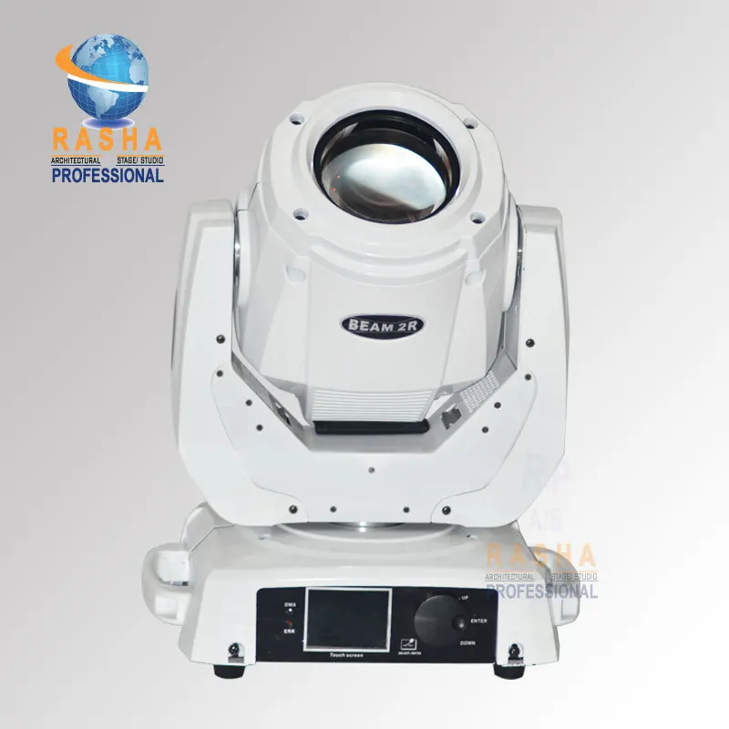 

Rasha Freeshipping 2R 120W Beam Moving Head Light With 14 Gobos, 3 Layer Lens Touch Screen LCD Display With Powercon