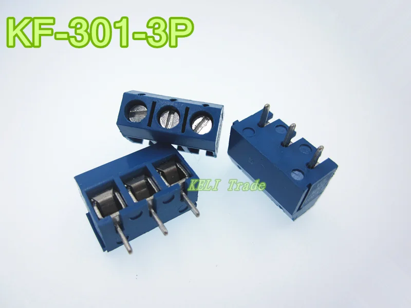 

Free Shipping 100PCS 3 Pin Screw Terminal Block Connector 5mm Pitch 5.08-301-3P 301-3P 3pin