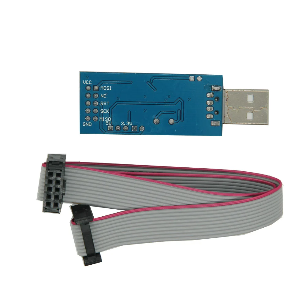 Программатор USBASP USBISP AVR 10 контактный кабель USB ISP ASP ATMEGA8 ATMEGA128 ATtiny CAN PWM поддержка Win7
