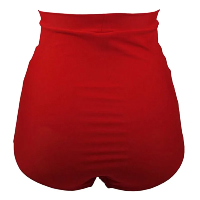 Новый Для женщин Винтаж Высокая Талия бикини Женские однотонные плиссированные шорты Ruched Бразильский купальный шорты плюс Размеры H8