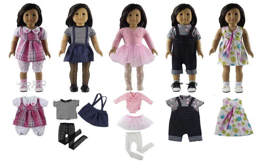 New 5 Set Different Style Doll Clothes for 18 American Girl Doll S04