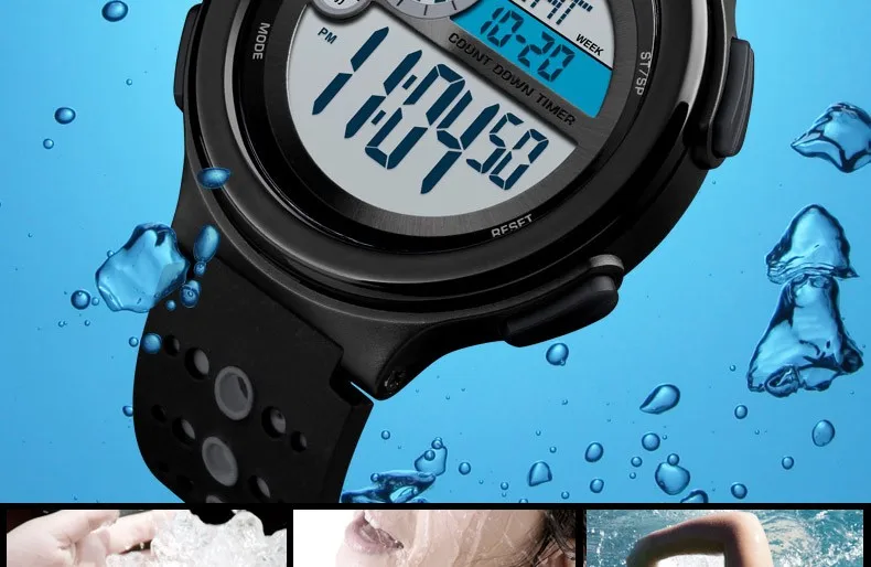 SKMEI 2 Time Sport Watch Men Chrono Stopwatch Wrist Watches For Mens Outdoor Digital Alarm Clock montre homme 1374 Hour