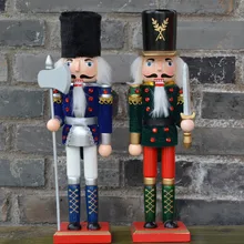 38cm 2017 New Europe Original Wood hand made The nutcrackers Santa Claus and Christmas Snowman Home decoration Crafts claus offe europe entrapped