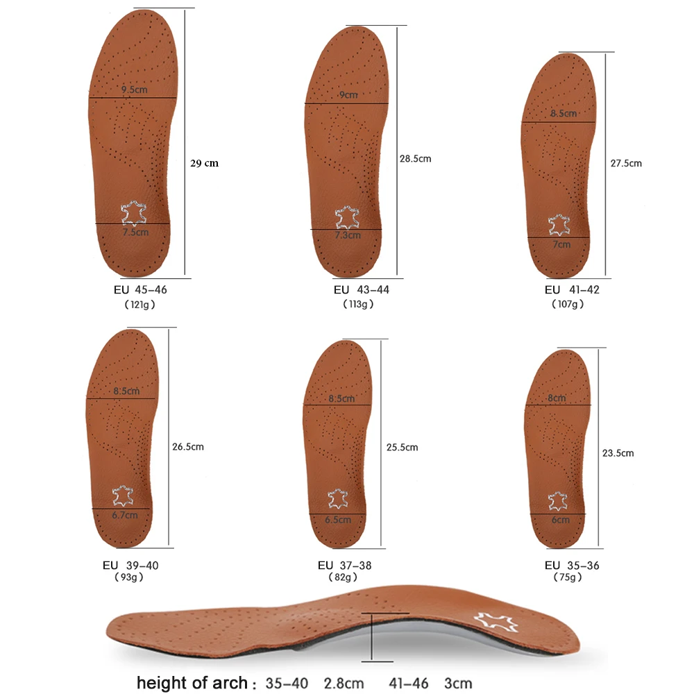 Супинаторы для плоскостопия Стельки ортопедические стельки для обуви дышащие впитывающие Пот Спортивные кожаные стельки для отдыха