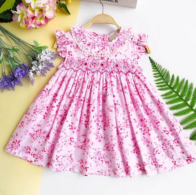 Spring Summer Baby Girl Smocked Vintage Dress Newborn Print Floral ...