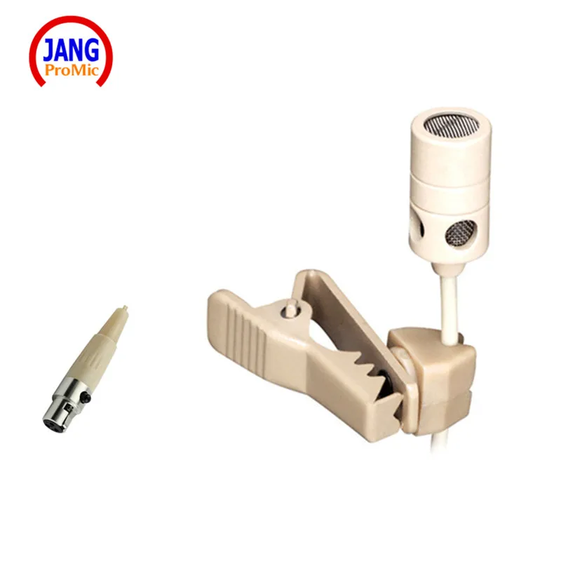 

Original Beige Lapel Condenser Microphone Hide Record Microfone for AKG Samson etc Wireless Transmitter System Mini XLR 3Pin