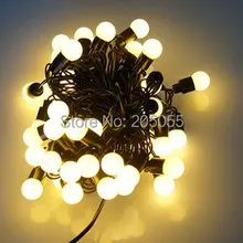 5 шт./партия, 6 м 40 светодиодный шар, гирлянда, сказочный свет, Рождественская Свадебная Рождественская вечеринка, Декор, 220 В, хвост, подключаемый статический, без вспышки, теплый, whtie