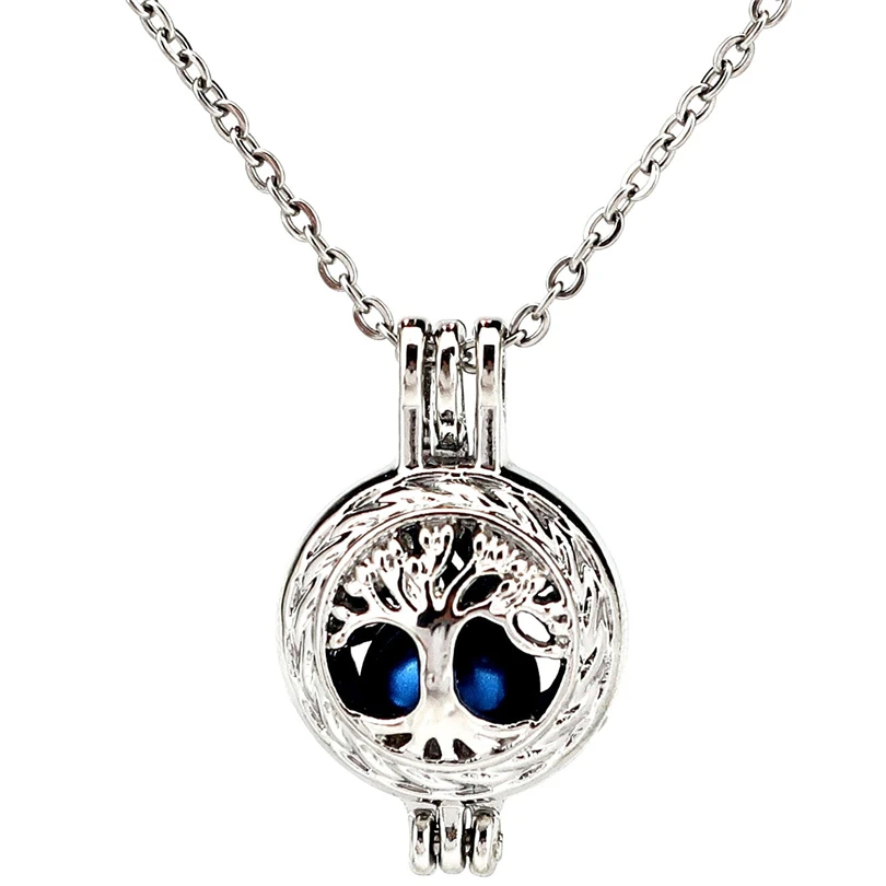 K23 1PC Tree of Life Necklace For Women Aromatherapy Steel 18&quot Aroma Essential Oil Diffuser Locket Jewelry | Украшения и