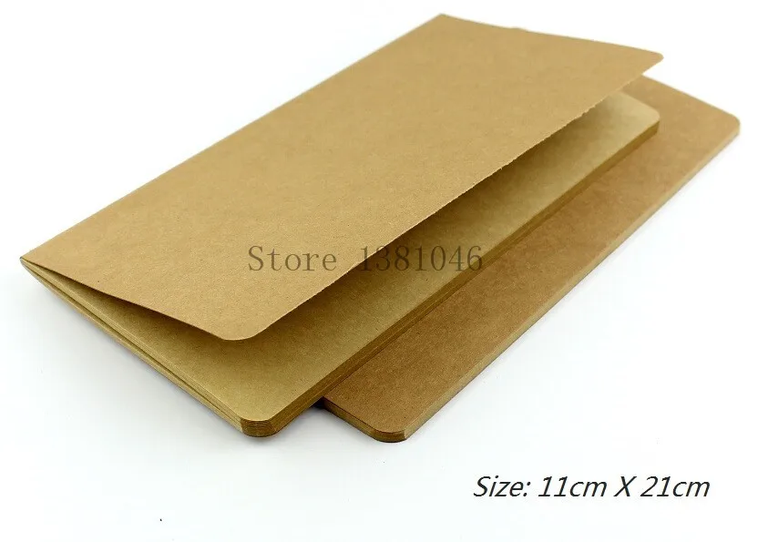 

Wholesale 5/10pcs Stitched Blank Brown Kraft Paper Notebook Sketchbook Cahiers Plain Note Pad 11 x 21cm