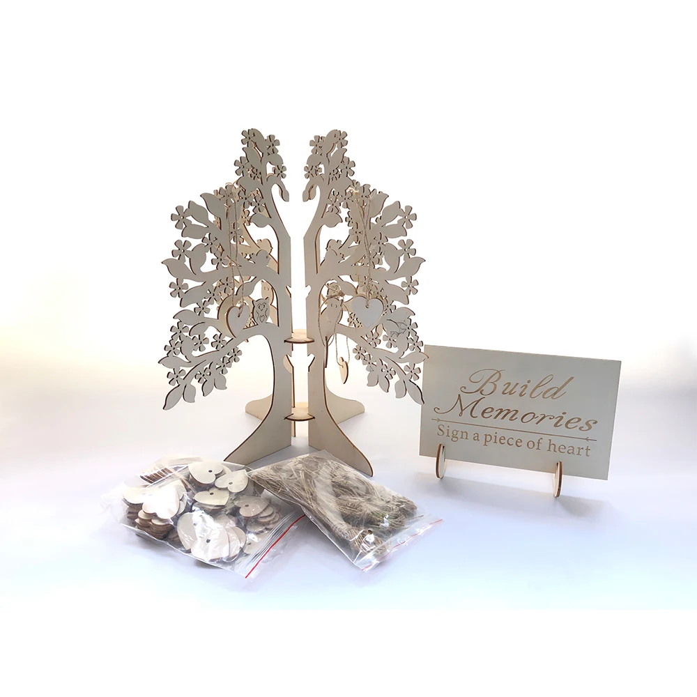 

Wedding Sign unique wooden Guest Book tree Visit Sign Guest Book Wooden Hearts wedding Decration