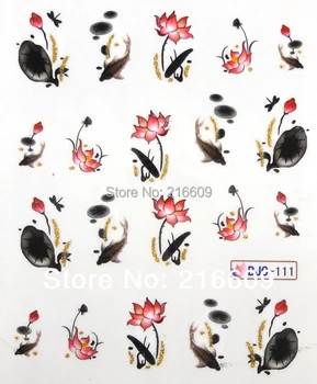 

Nail 22Sheets/Lot 11 Designs Chinese style Flower Water Nail Sticker 3D Glitter Powder Nail Art Water Transfer Decals BJC111-121