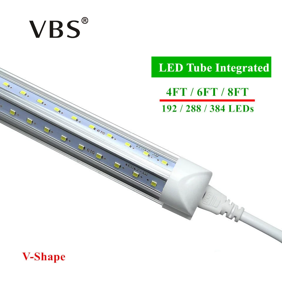 Buy 25pcs Led T8 Integrated Tube 4ft 6ft 8ft V Shaped