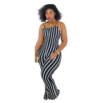 

Spring Summer Women Jumpsuit Bodycon Playsuit Bodysuit Overalls Rompers Plus Size Striped Backless Sexy Jumpsuits