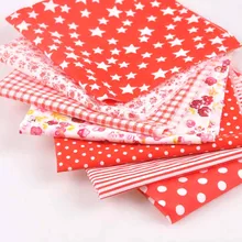 7Pcs/set 25x25cm Red Patchwork Fabrics For Sewing Bags Quilts DIY Baby&Child Clothes Textile Fabrics Handmade Material C2132