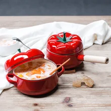 Rote Suppe töpfe Tomaten emaille pot Einzel-griff/zwei ohren topf küchenhelfer geschirr