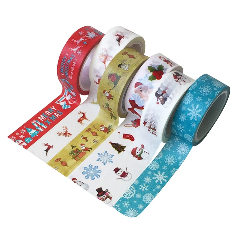 

1.5cm*5m Decorative Christmas Washi Tape Set DIY Scrapbooking Adhesive Tape Masking Tape School Office Supply
