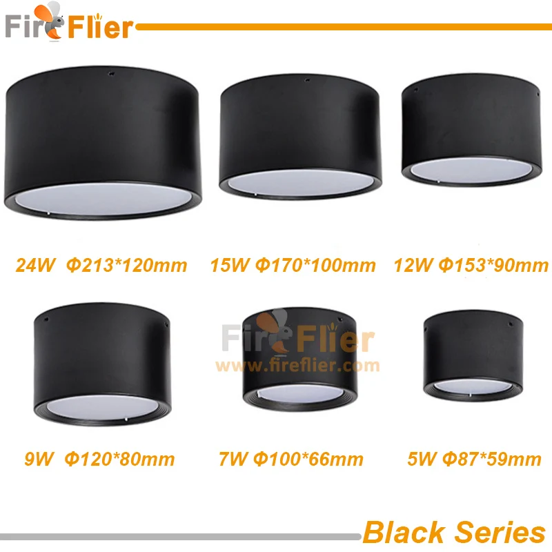 mounted led downlight black series
