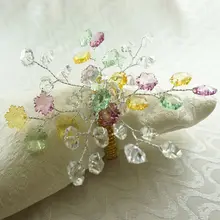 Qn16022502 кольца для салфеток Хрустальный цветок со стеклянными бусинами, держатель для салфеток
