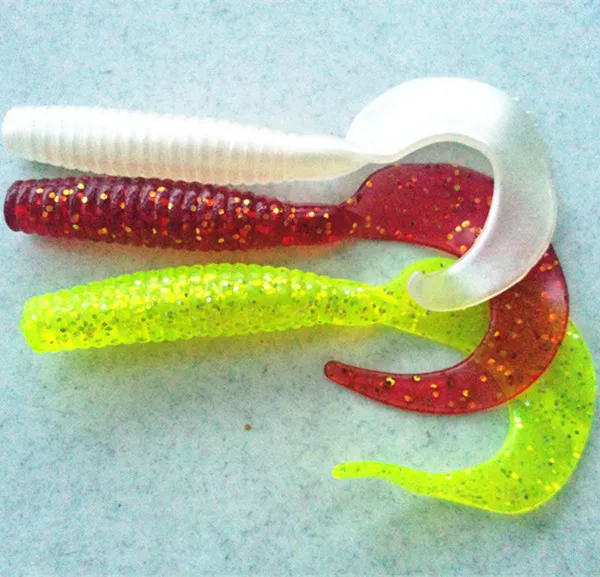 200 шт 4 размера смешанных цветов мягкие приманки для рыбалки в форме личинок мягкие искусственные рыболовные личинки приманки curl приманка Tail Grub приманка