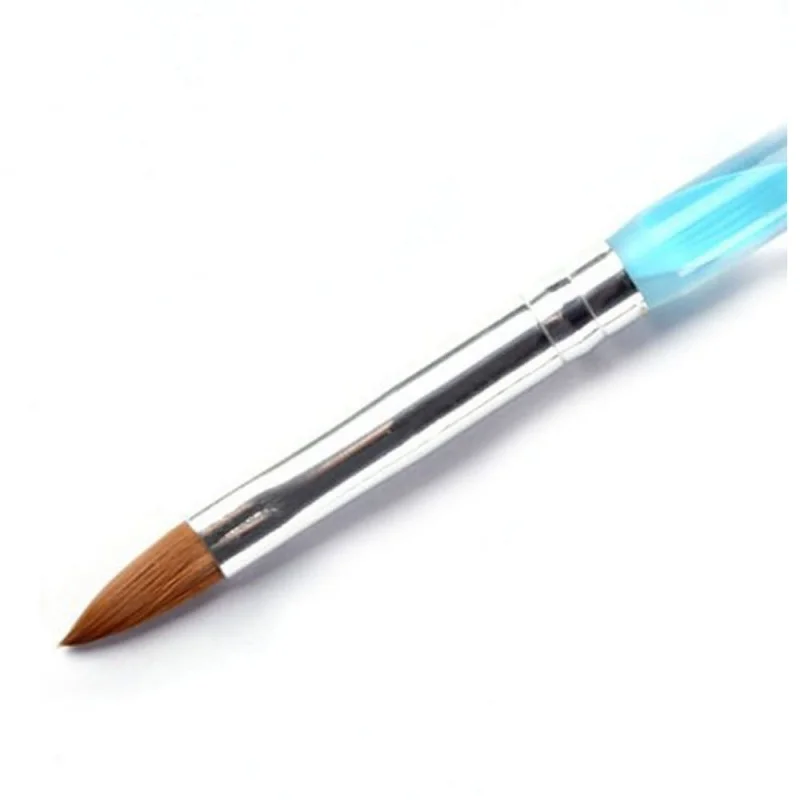 3D Серебряная головка акриловая ручка УФ гель Гель Инструменты для маникюра Карандаш кисти(случайный цвет, 5 штук