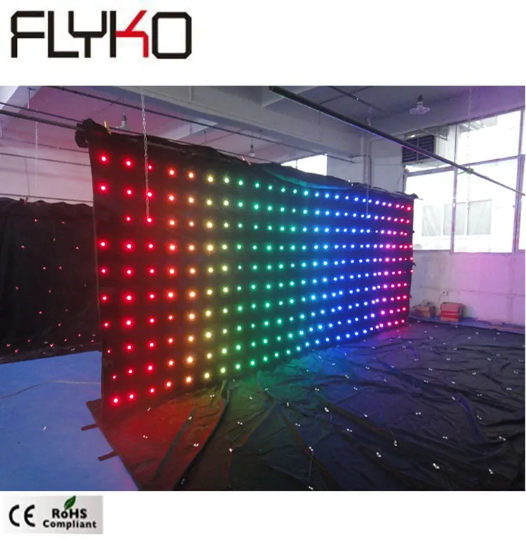 New hot size P200MM 2x5m fireproof cloth 3in1 coloful led lights show led curtain display dj decoration screen