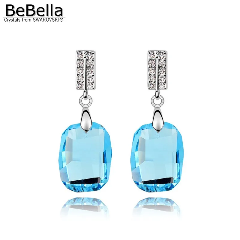 Женские серьги подвески BeBella крупные квадратные висячие с графическим