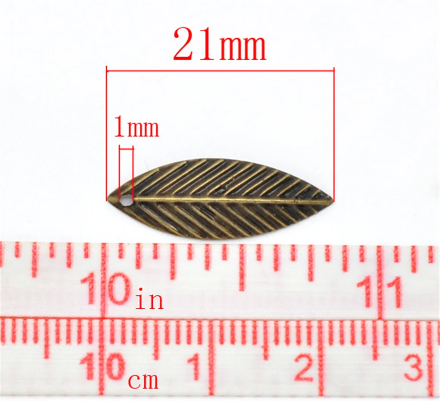 DoreenBeads 500 бронзовые тона Подвески в форме листьев 21x7 мм (B14576) yiwu|jewelry stud|jewelry flyjewelry