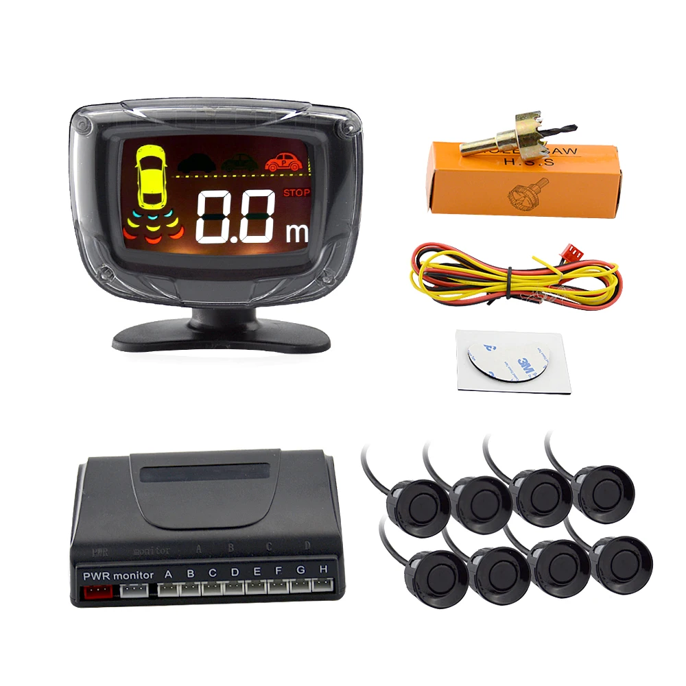 OkeyTech Auto Parktronic Car Parking Sensor 4/8 Radar Detector Reverse Backup Rear Monitor System LED Display parking Assistance