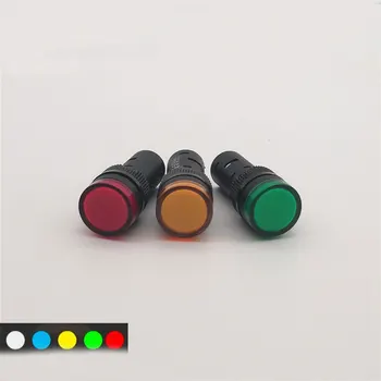 

AD16-16C 12V 24V Power Signal LED Indicator Light Lamp Mounting Hole 16mm 10pcs