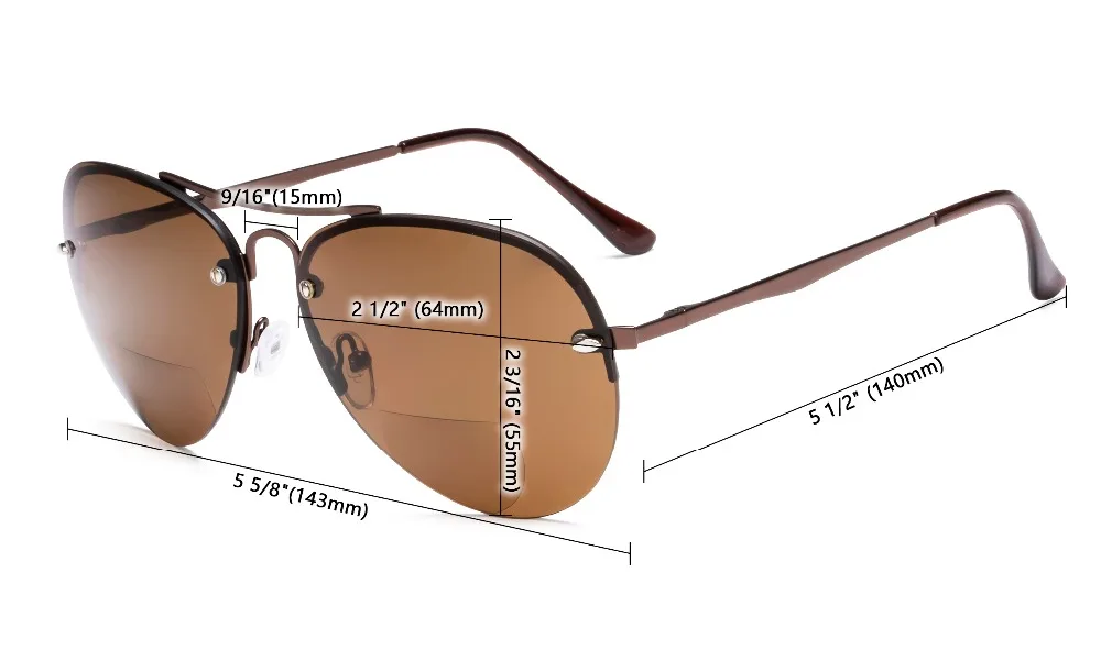 S16016-Eyekepper полуобода Пилот Стиль бифокальные очки для чтения