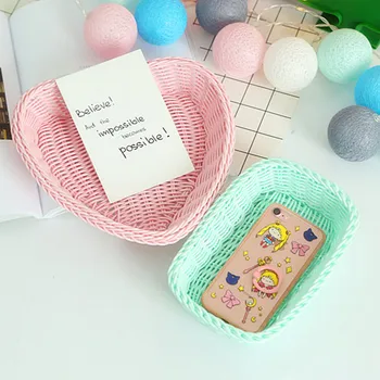 

1 pcs.Cute Ice Cream Colors Table Storage Basket Love Heart Shape Desktop Storage Baskets Organizer.G-0076