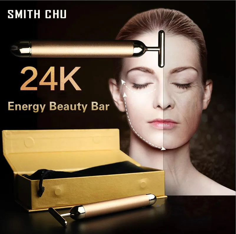 Slimming Face 24k Gold Vibration Energy Beauty Bar Stick Facial Beauty