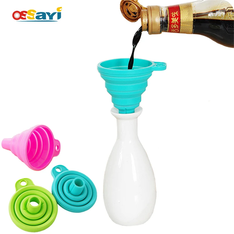 

Silicone Funnel Foldable Hopper Health Mini Liquid-used Filling Gel Funnel Kitchen Cookware Tool Collapsible Style Funnel Hopper