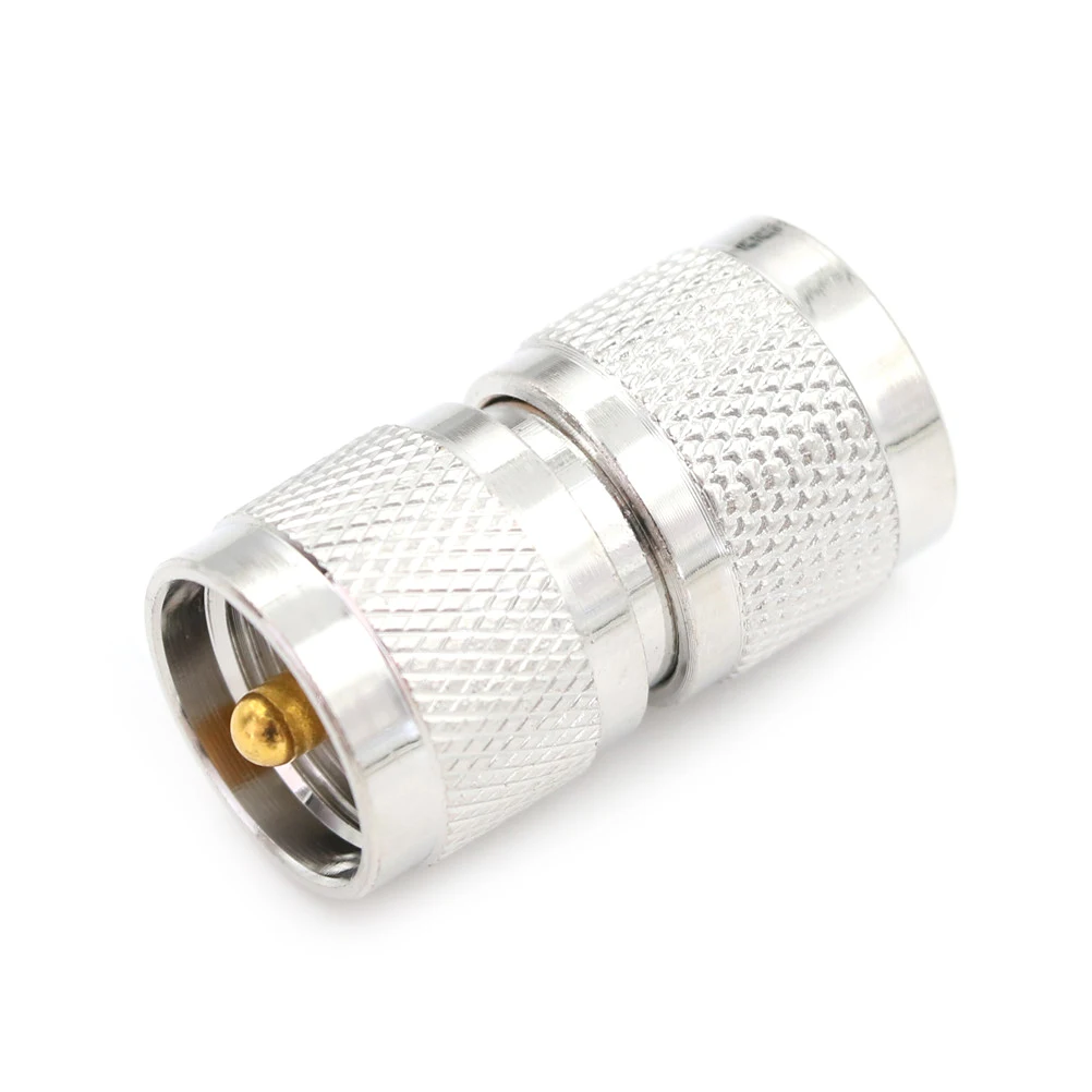 Серебряный UHF PL259 штекер к PL 259 RF коаксиальный разъем адаптера двойной прямой