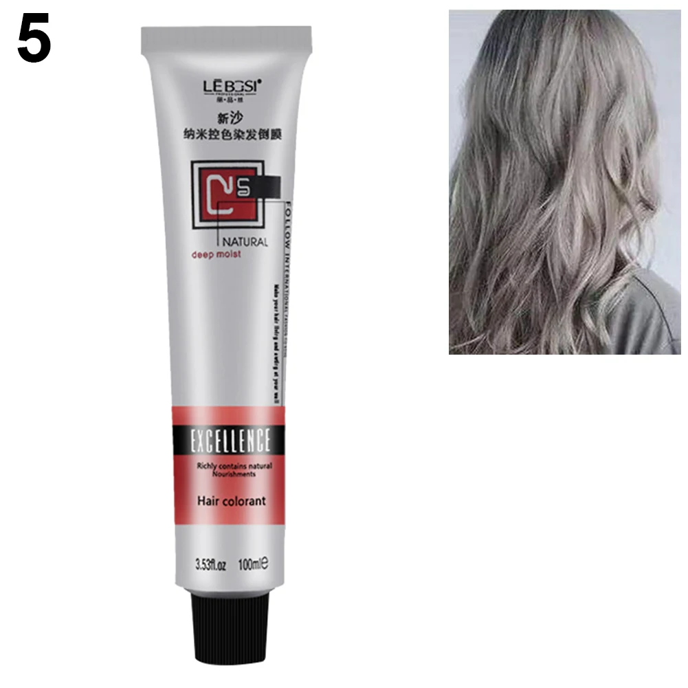 Unisex краска для волос Полуперманентная длинная салонная краска для волос Яркий крем 100 мл Краска для волос модный уход за волосами Стайлинг - Цвет: Grey