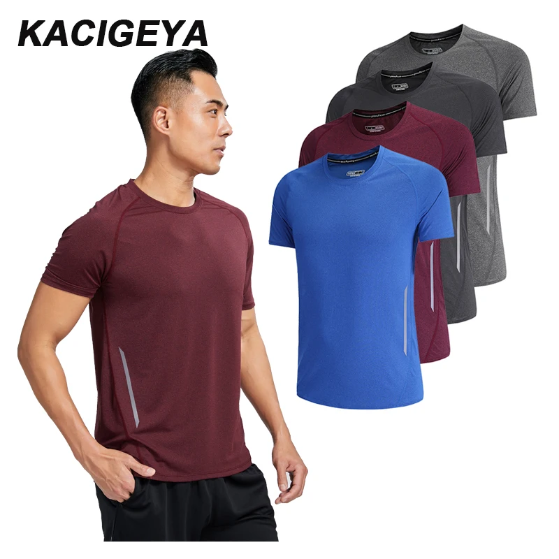 

Men Shirt Running 2019 Short Sleeve Sport Running Quick Dry Basketball Soccer Training Shirt Breathable Mesh Men Gym Top