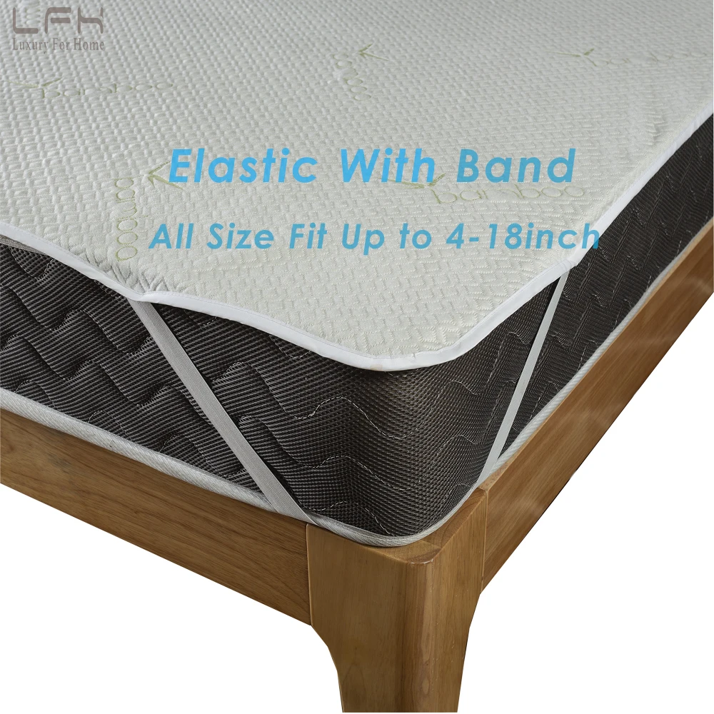  LFH New Bamboo Waterproof Bed Sheet Waterproof Sheet Mattress Cover With Band Bedbug Proof Sheet Pr