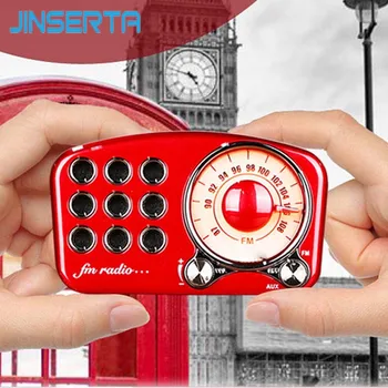 

JINSERTA Portable Bluetooth Speaker Wireless Loudspeaker Music Player with FM Radio Support TF Card AUX with Charging Cable